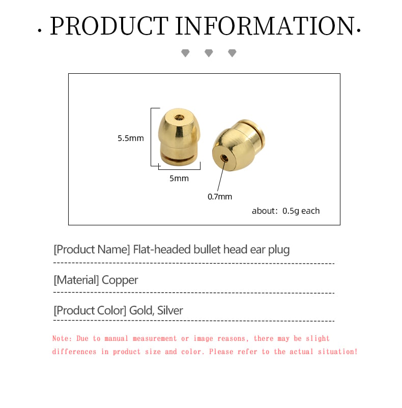 Bullet earring backs size spec 5mm 0.7mm hole.jpg
