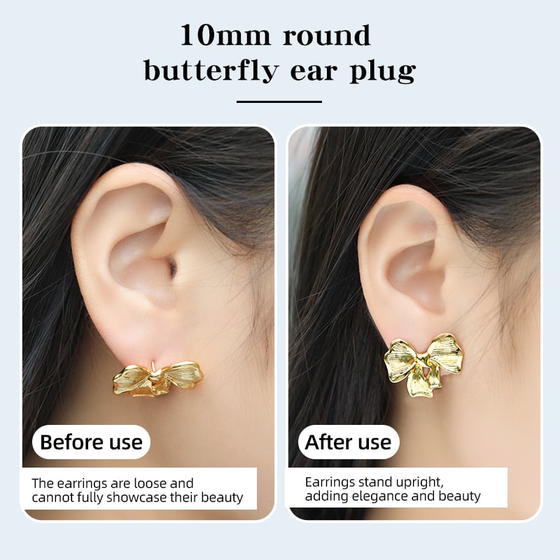 Stainless Steel Butterfly Earring Backs – 10mm Flat Disc Base