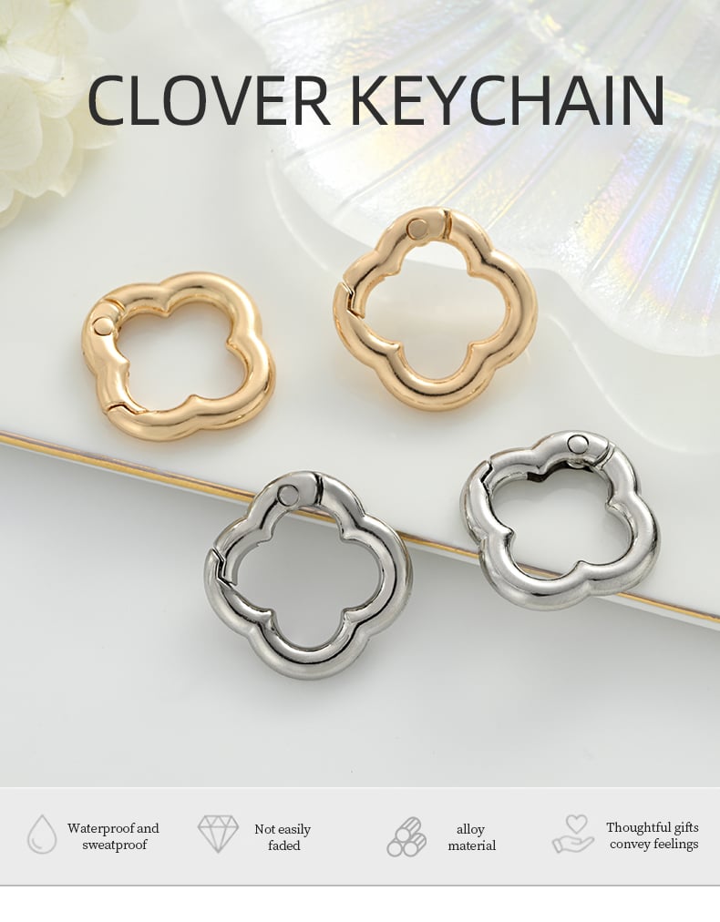Four leaf clover keychain clasp spring carabiner gate design.jpg