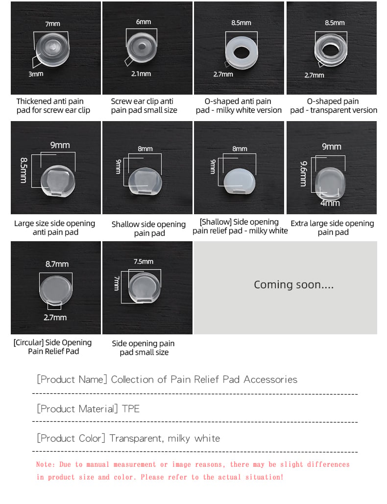 Ear clip pain pads size chart multiple styles.jpg