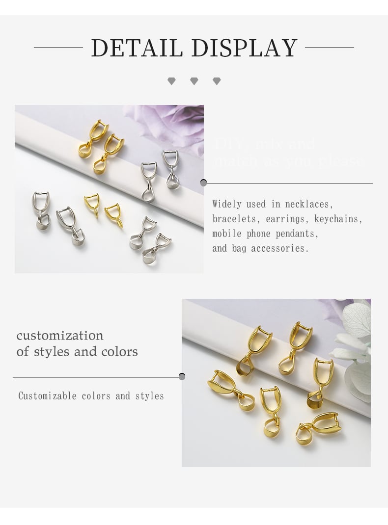 Copper pinch bails four tone options gold light gold steel rose gold6.jpg
