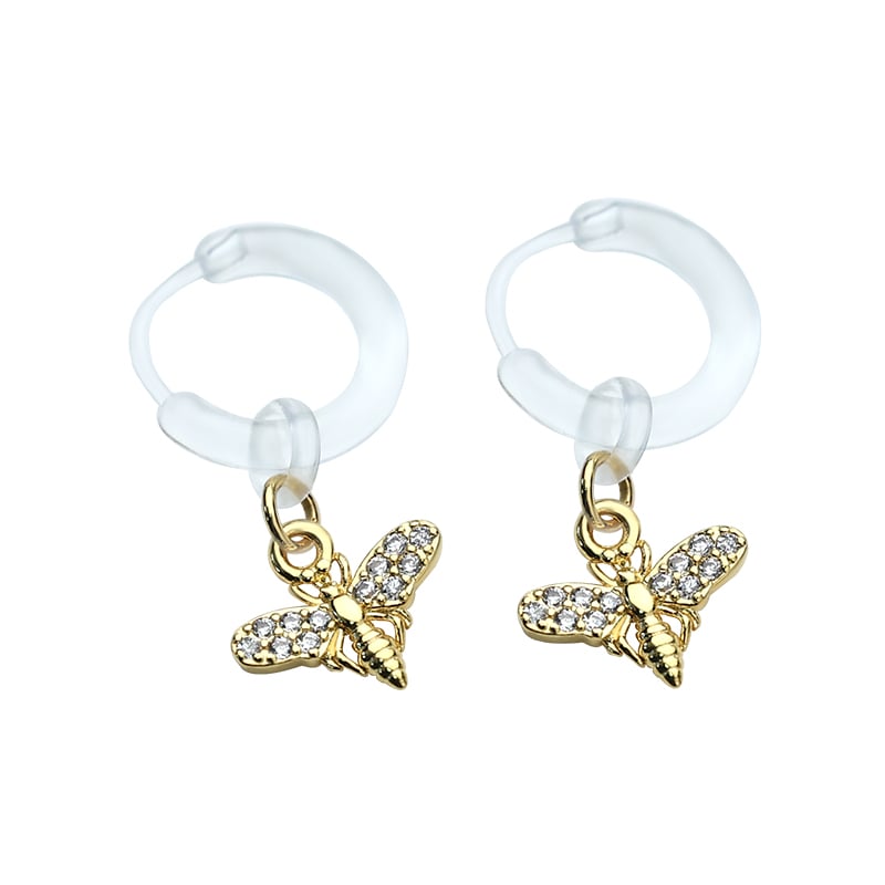 CZ Pendant Hoop Earrings – Gold Plated Pavé Charm Collection 1