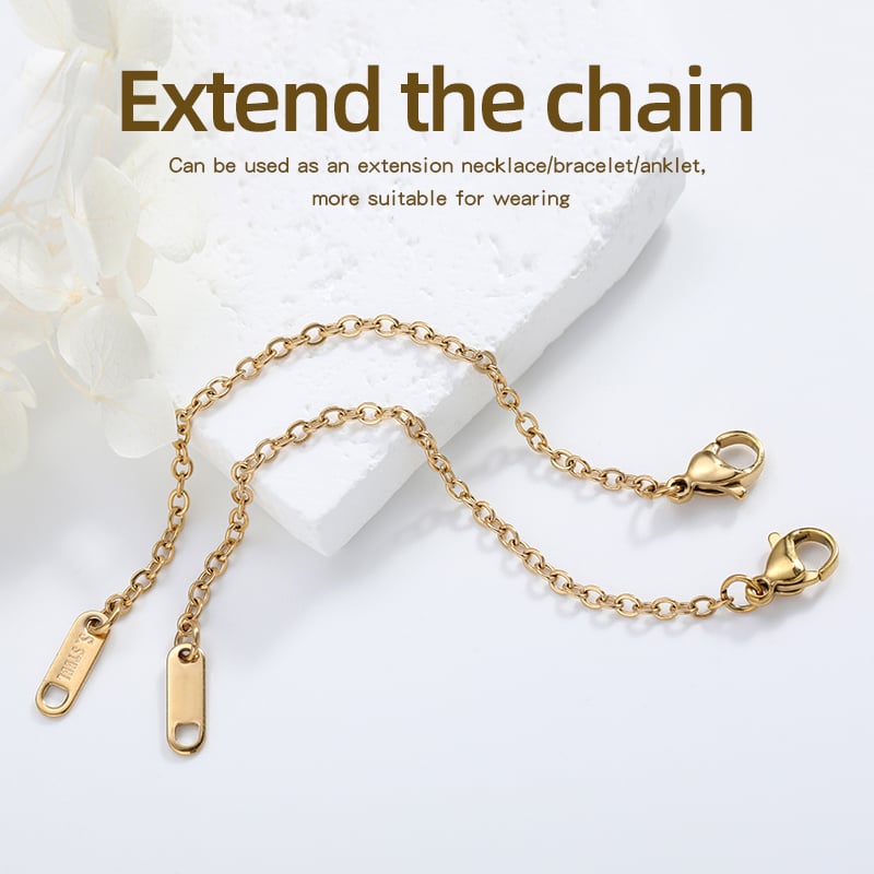Gold Tone Stainless Steel Extension Chain – 100mm with Lobster Clasp