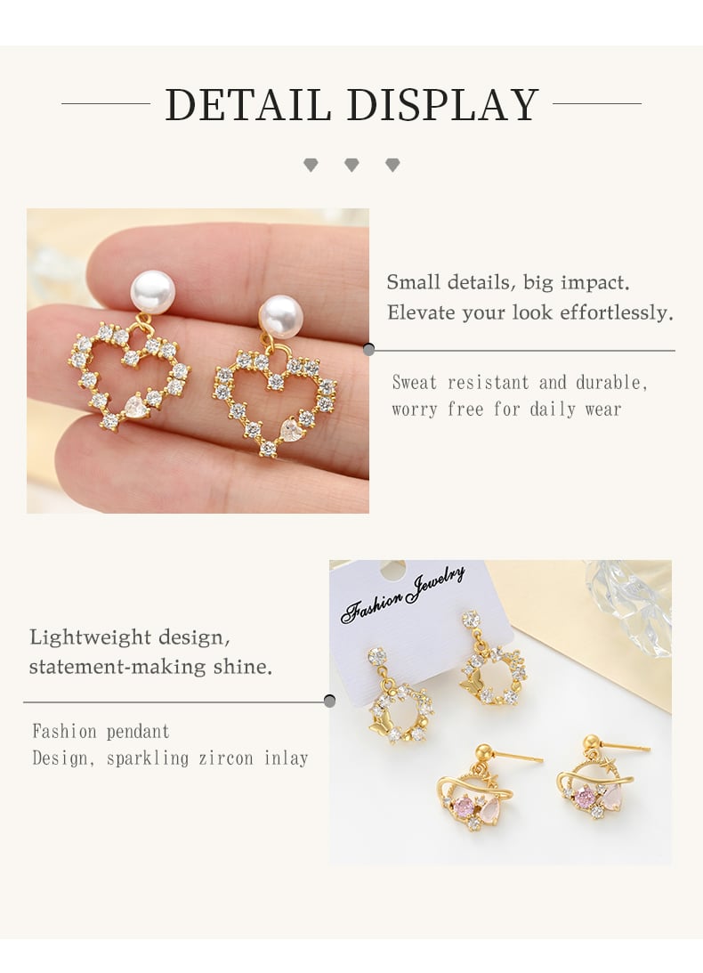 Close view of gold plated CZ dangle stud earrings.jpg