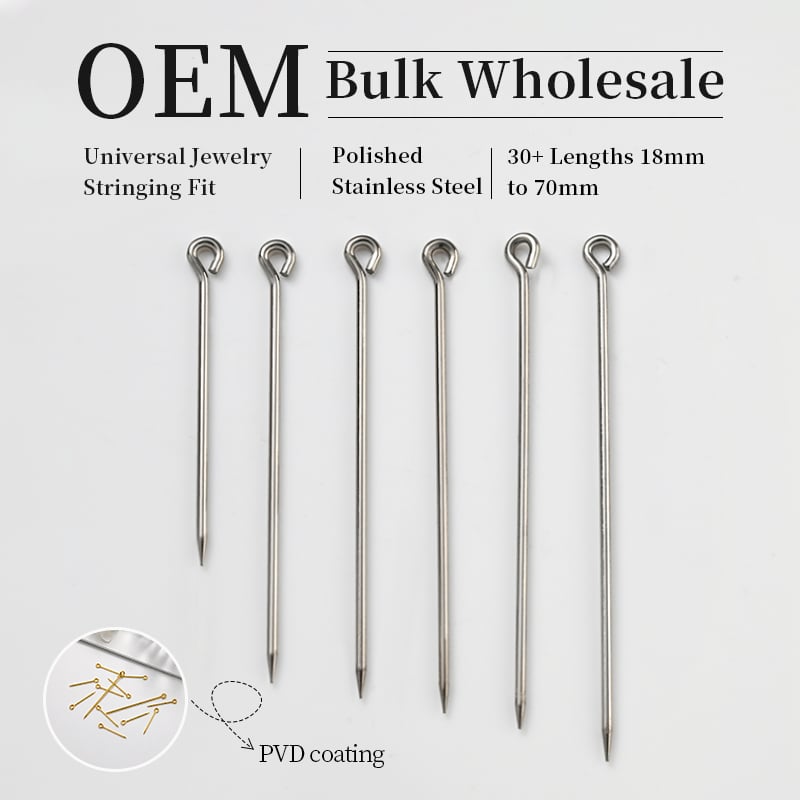 Stainless Steel Eye Pins – 0.8mm & 1mm, 30+ Lengths