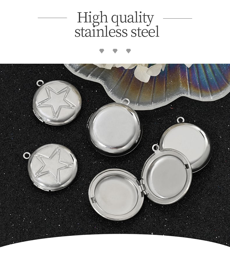 High quality stainless steel locket pendant polished detail.jpg
