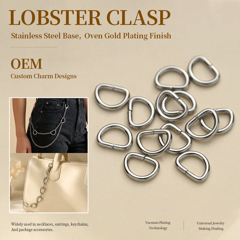 Stainless Steel D Rings – Open Split Design, 5 Sizes