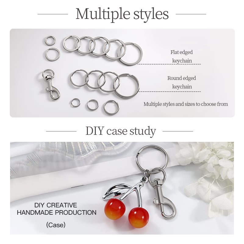 Stainless Steel Split Rings – Flat & Round Edge, 7 Sizes Each