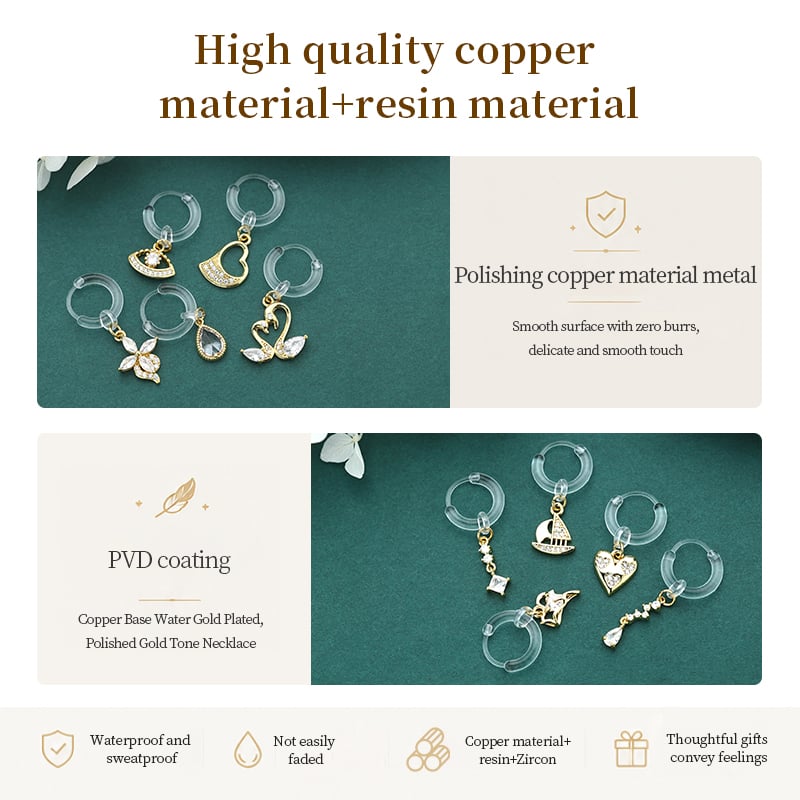 CZ Pendant Hoop Earrings – Gold Plated Pavé Charm Collection 1