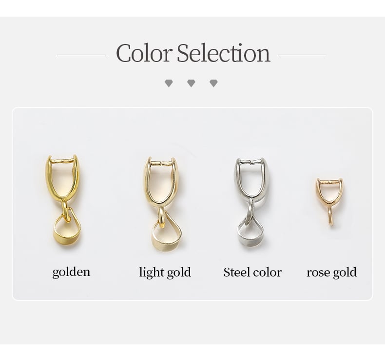 Copper pinch bails four tone options gold light gold steel rose gold3.jpg