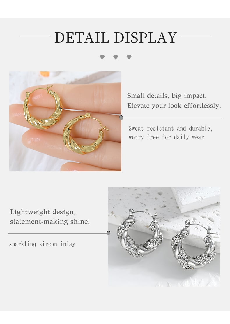 Stainless steel twisted hoop earrings product display.jpg