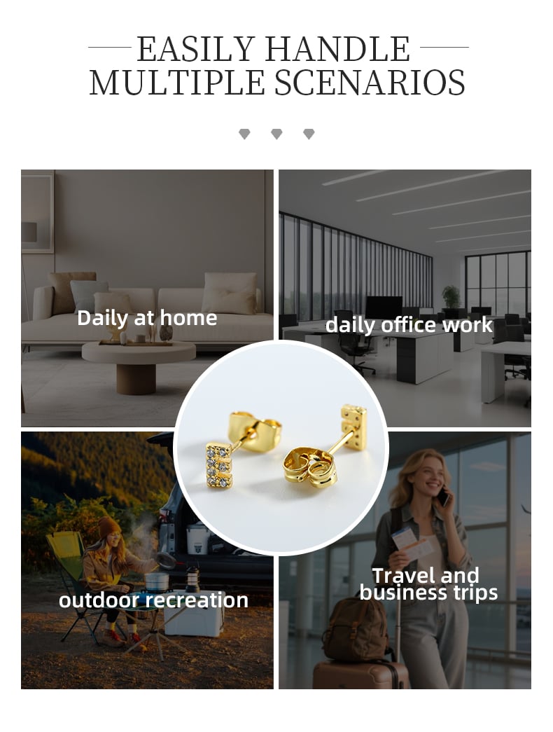 Letter stud earrings styled for daily and office wear.jpg
