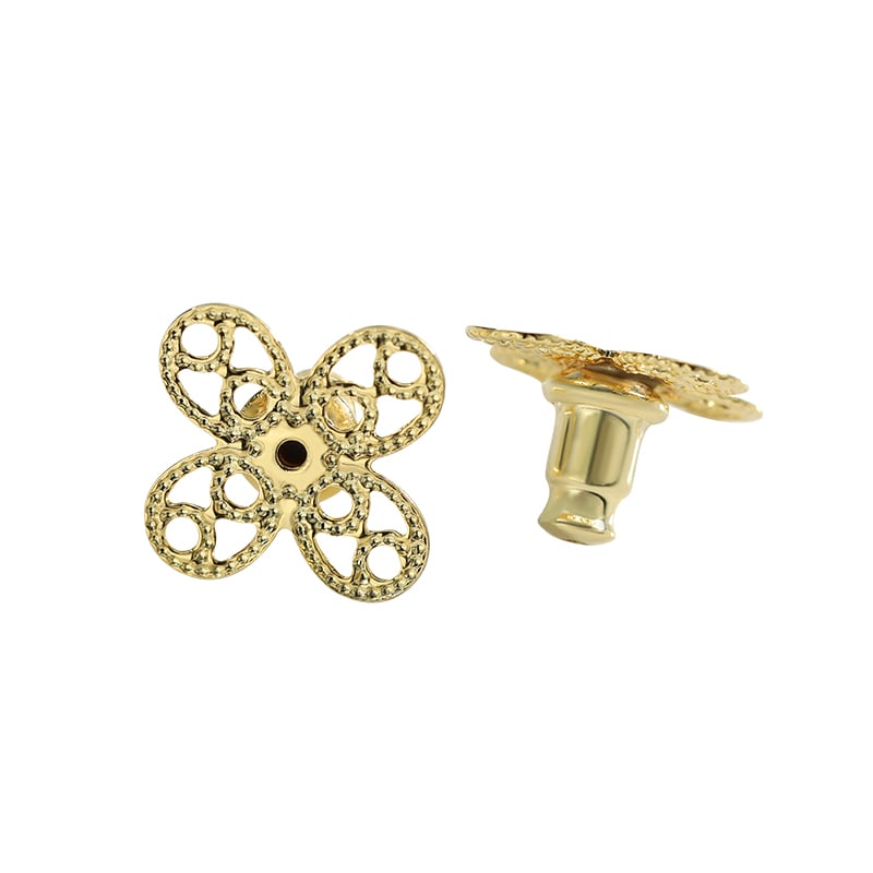 Gold Plated Decorative Earring Backs – 19 Flower Heart Butterfly Styles