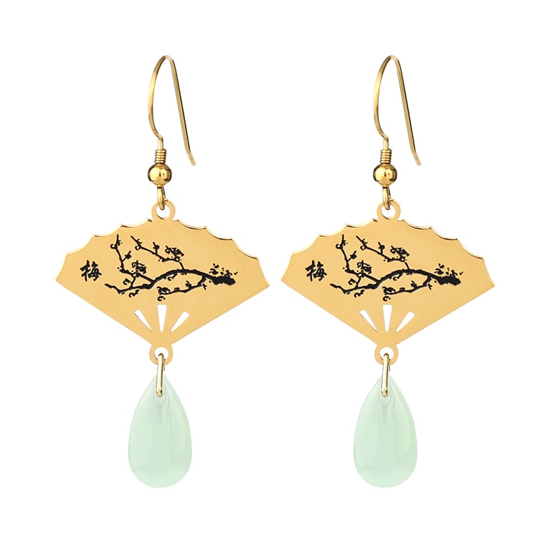 Four Gentlemen Earrings – B Style in White and Green Themes