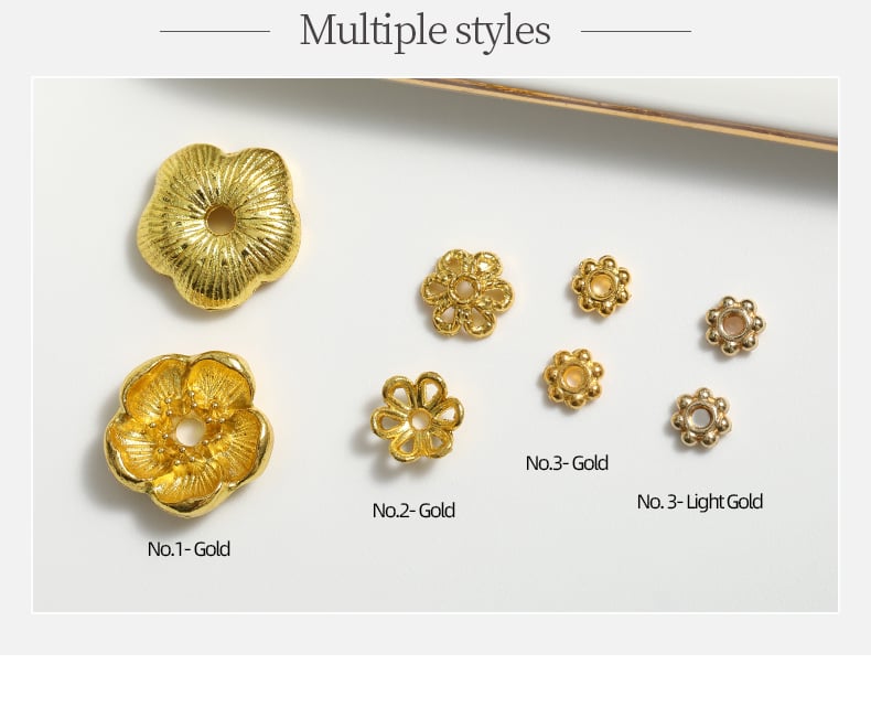 Flower bead caps color selection golden and light gold4.jpg