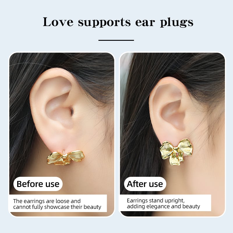 Gold Plated Heart Earring Backs – Clear Silicone Decorative Design