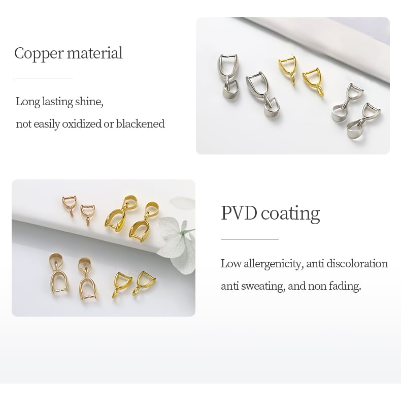 Copper pinch bails four tone options gold light gold steel rose gold5.jpg