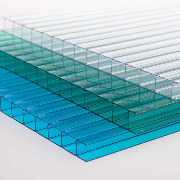 6mm Hollow Two Layers Polycarbonate Sheet 2Layer Sun Roof Sheet PC Panel Price