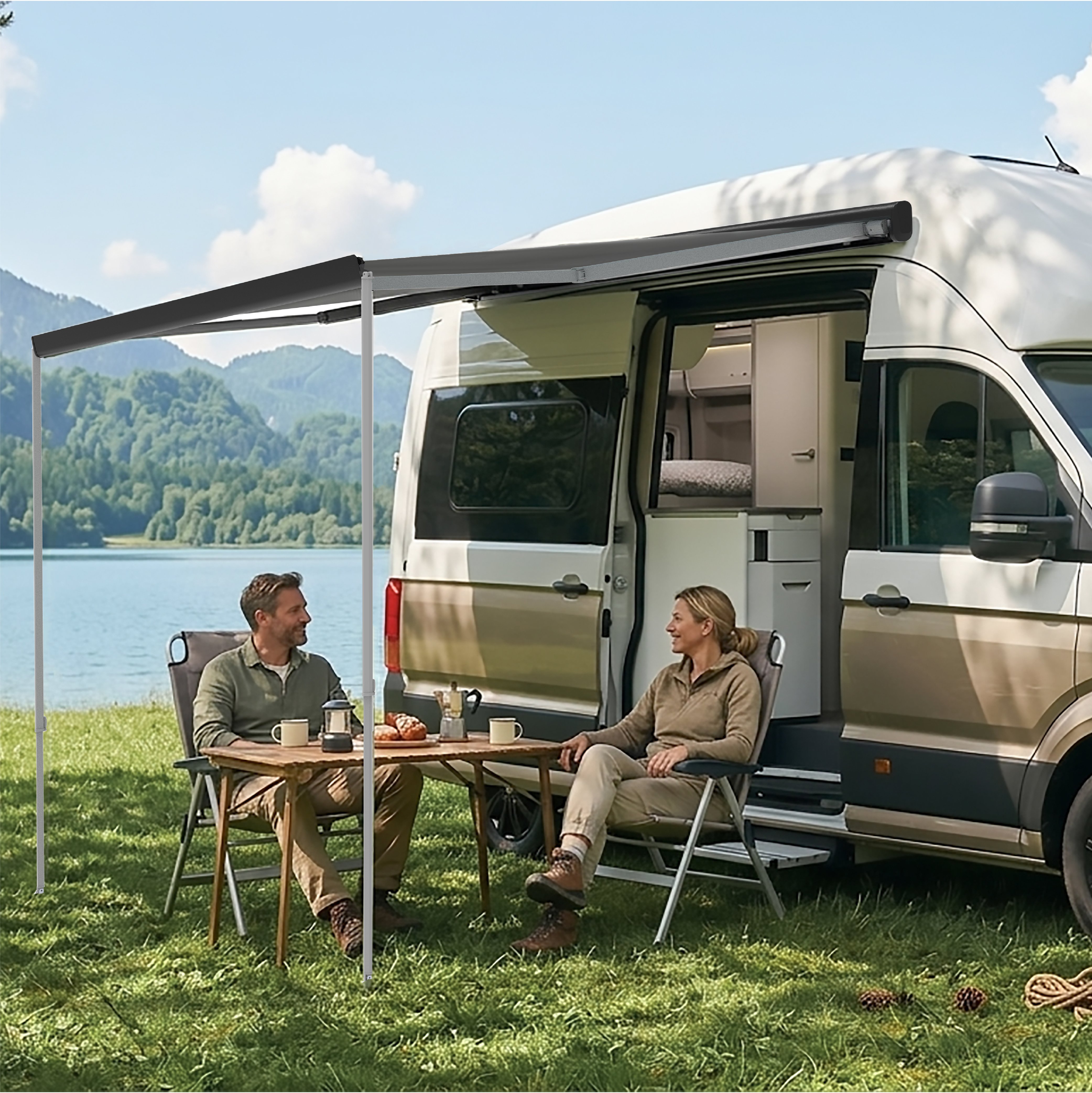 Awnlux W5510 Full Cassette RV Awning — Manual or Smart Electric