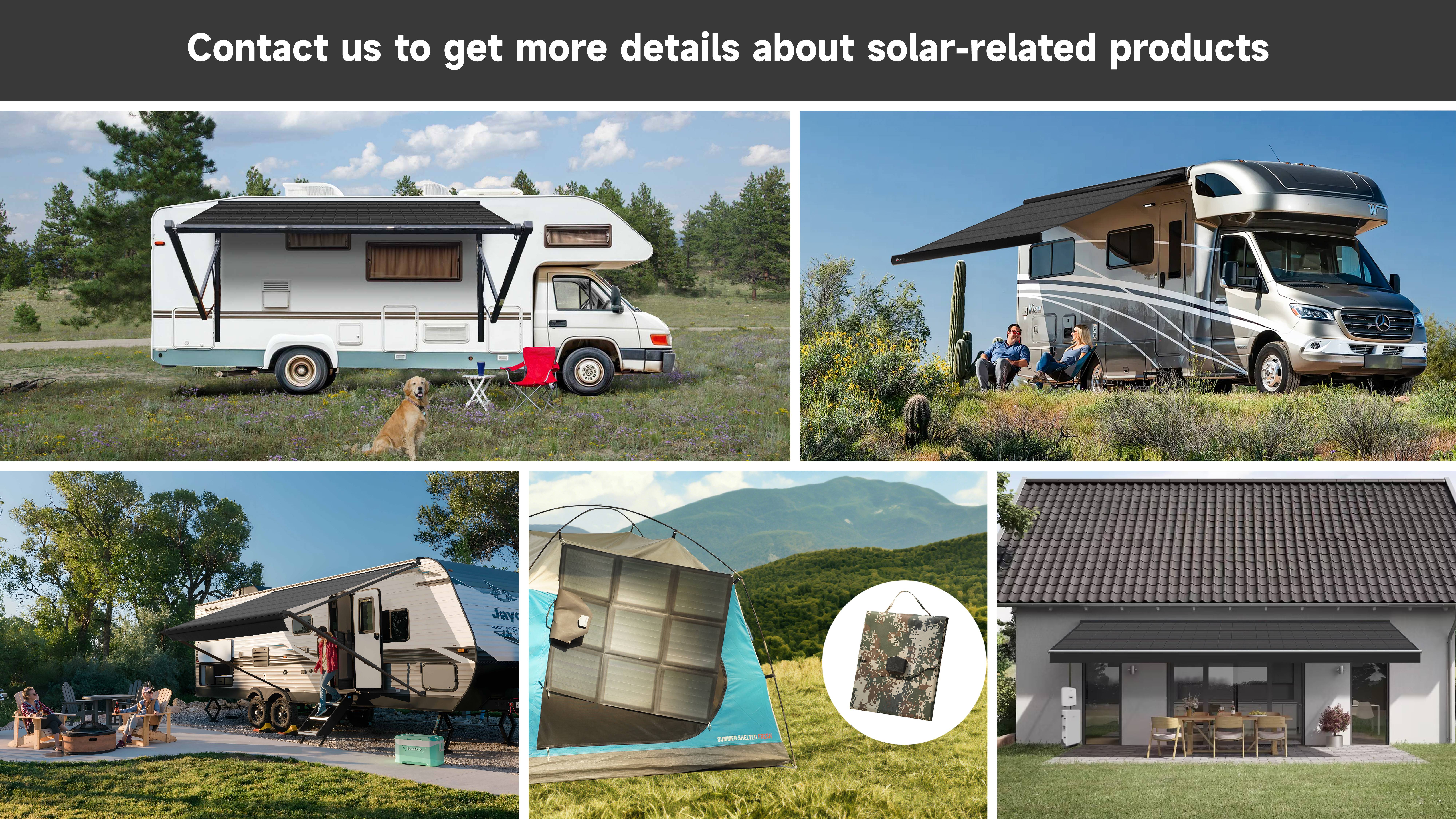 SA5900 Full Cassette Solar RV Awning | CIGS Flexible Panel | Fully ...