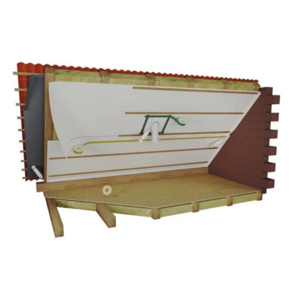 Customizable Vapour barrier 1.5*50m is a lightweight, reinforced, polyethylene vapour control layer for use within roof and wall constructions