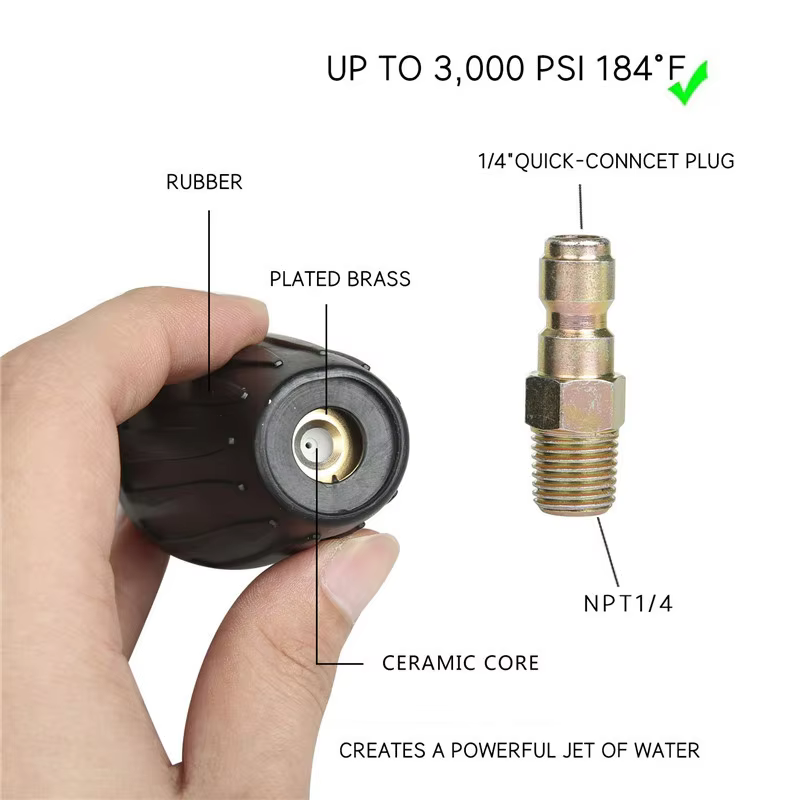 SPS 3000 PSI Solid Brass High Pressure Washer Turbo Nozzle Quick Connect Rotating Aluminum Water Nozzle supplier