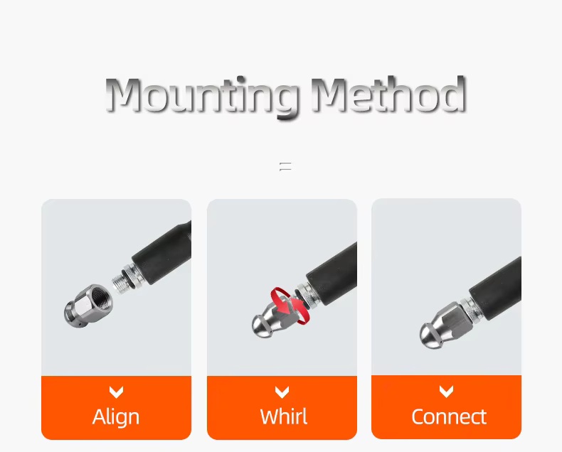 SPS 1/8 Inch Stainless Steel Female High Pressure Hose Nozzle Pipe Cleaning Rotary Sewer Jetter Nozzle factory