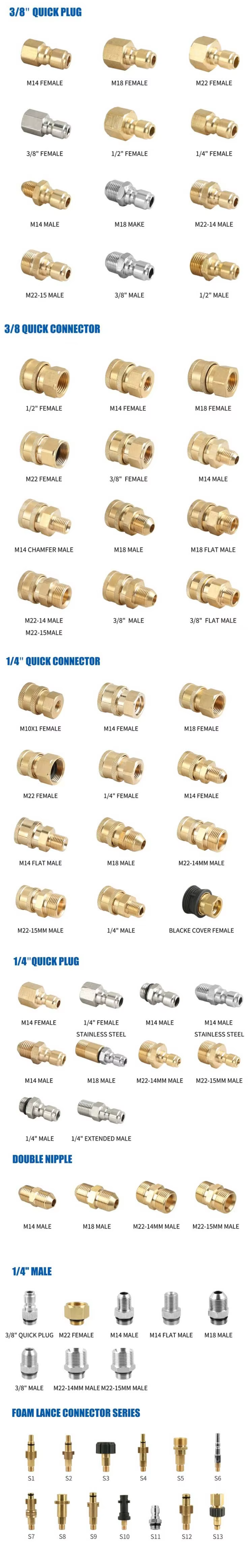 4 Pcs 3/8 NPT Stainless Steel Quick Coupling Hose Connector Kit High Pressure Washer Hose Fittings Quick Release Coupler supplier