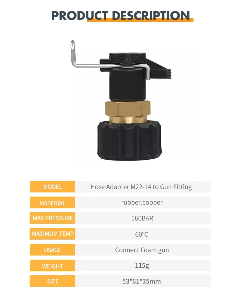 SPS High Pressure Foam Gun Adapter for Bosch Karche Series for Car Cleaning and Fittings Pressure Water Hose Adapter factory