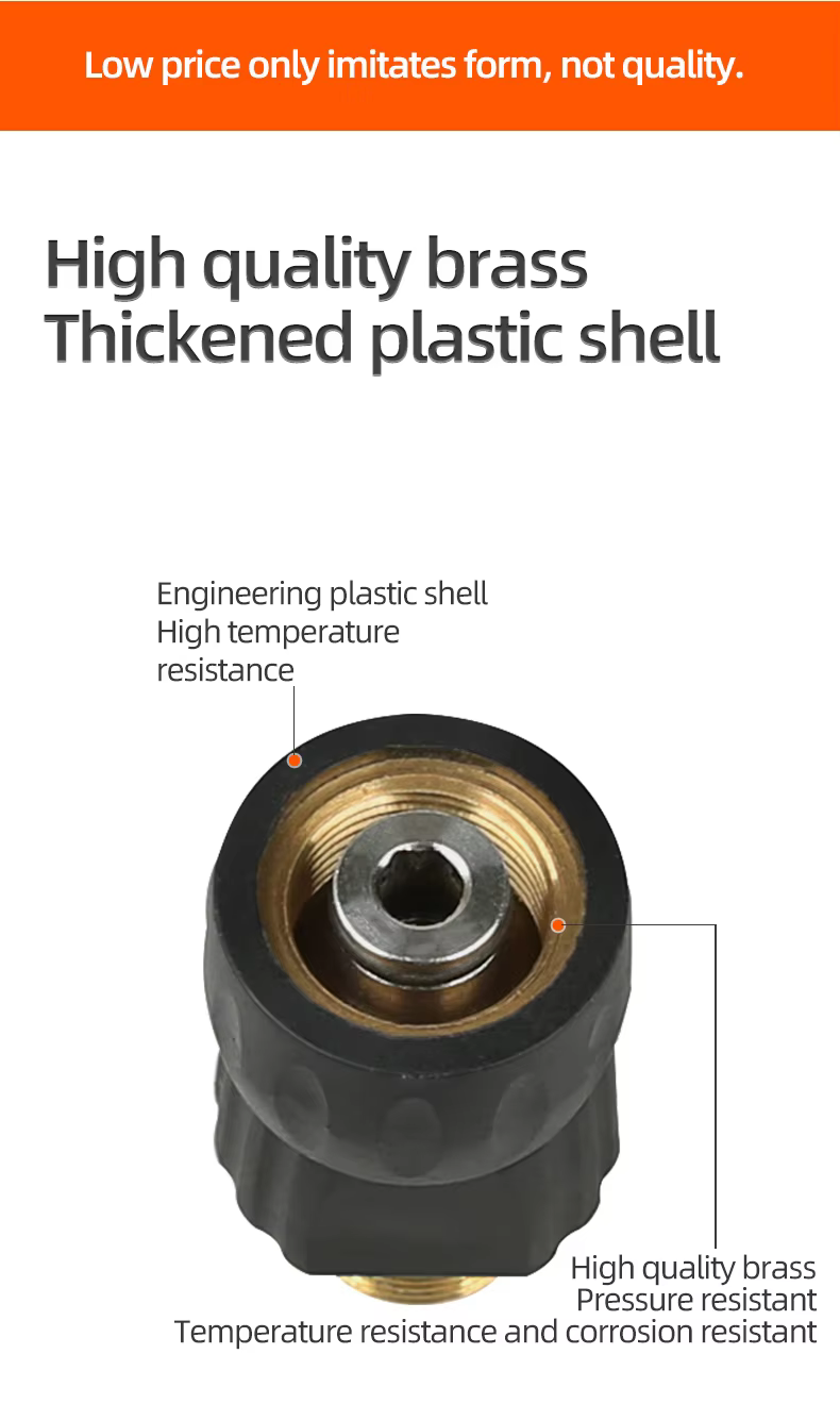 SPS 5000 PSI M22-14 to M22-14 TR22 Anti-winding High Pressure Washer Adapters Quick Connect Fitting for Nilfisk details
