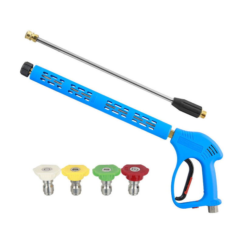SPS 5000 PSI Hochdruckreinigerdüse, Wasserreinigungs-Sprühpistole, blaue Pistole mit Düse und Stab für die Autowäsche