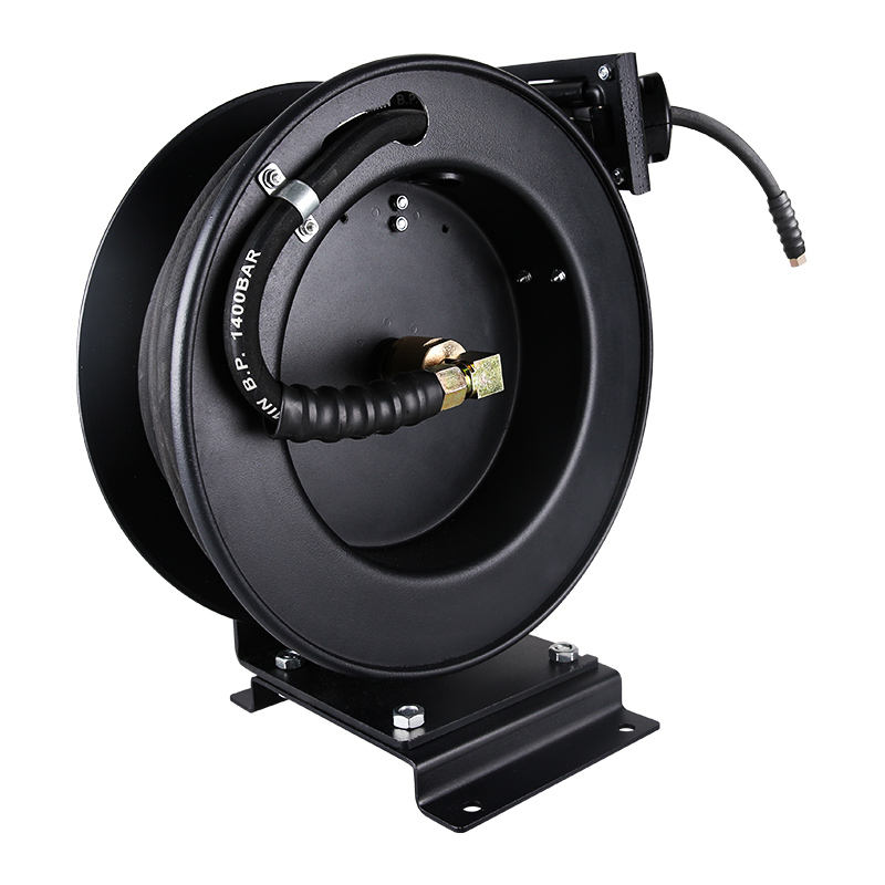 SPS 5000 PSI 33 FT 3/8'' Single Arm High Pressure Hose Reel Automatic Telescopic Pressure Drum Garden Hose Reel