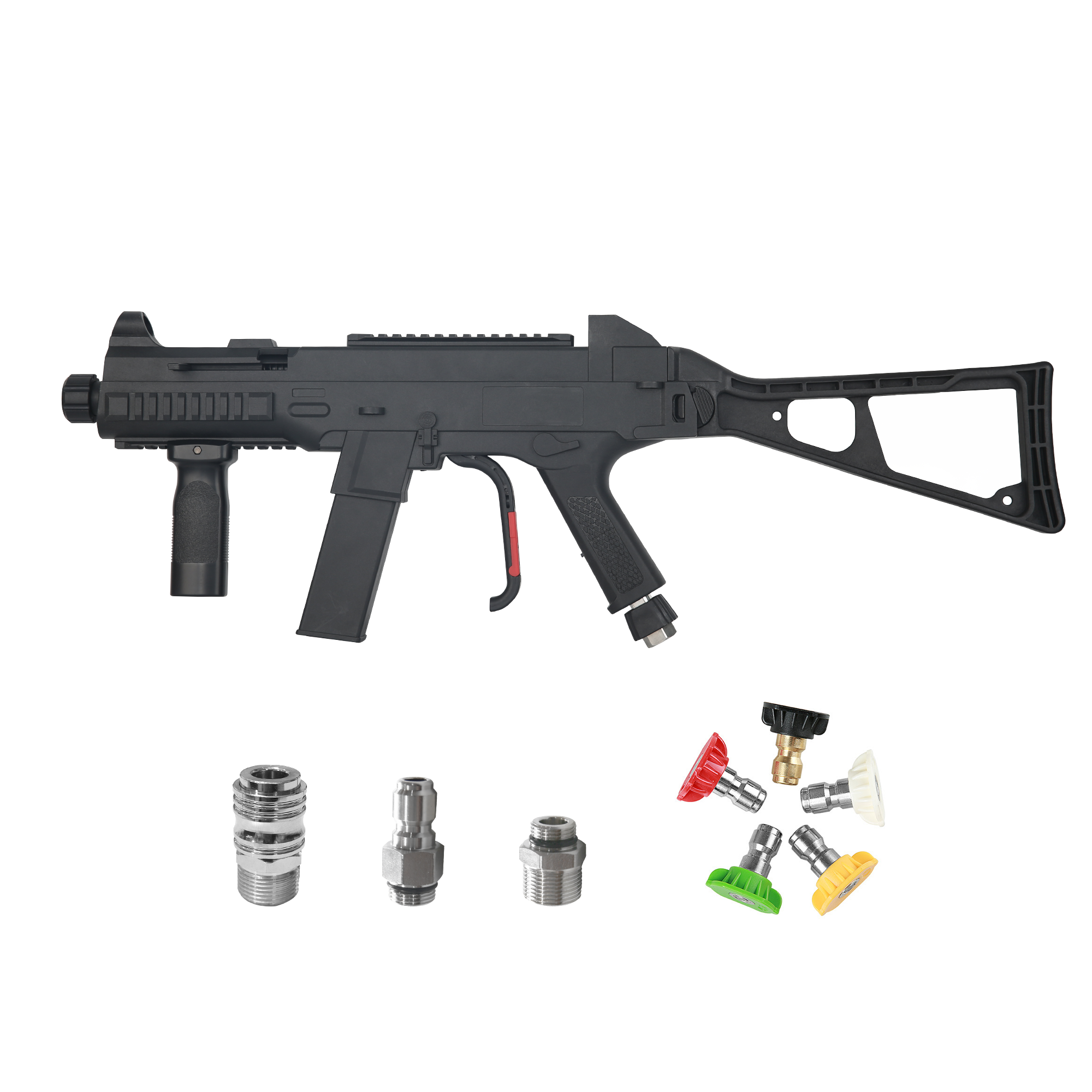 5000psi SPS High Pressure Brass Car Washer Water Gun Simulated Rifle Appearance MP5 Pressure Washer Spray Gun Car Wash Gun Wholesale Chinese Factory OEM & ODM Custom Available