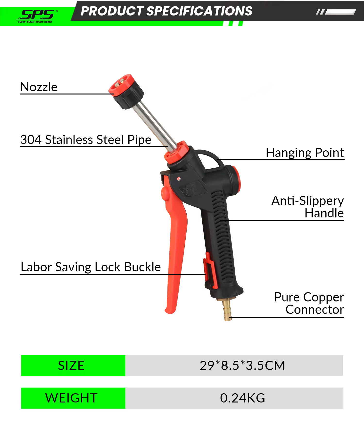 SPS Car Cleaning Water Gun Big Fan High Pressure Washer Chemical Foam Gun Shampoo Liquid Sprayer Nozzle Gun factory