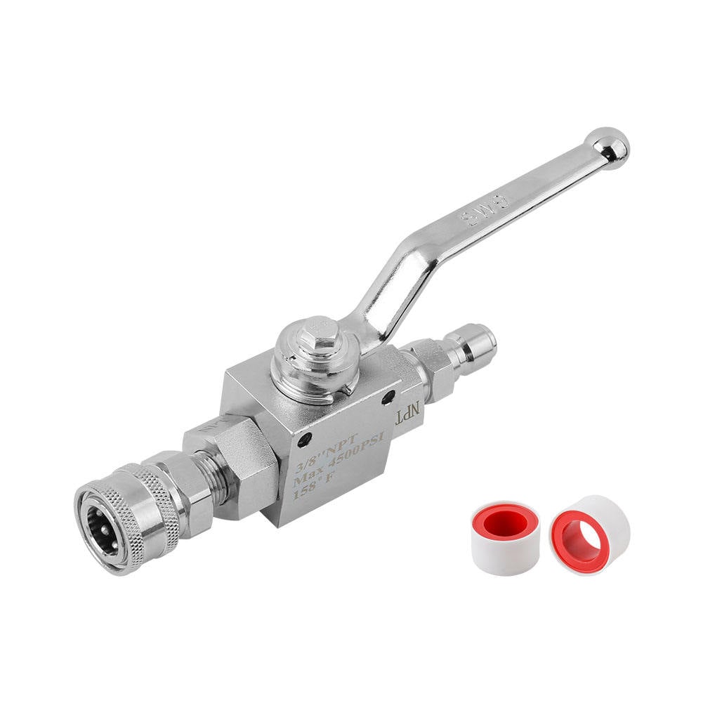 4500PSI High Pressure Washer Hose Ball Valve Stainless Steel Kit