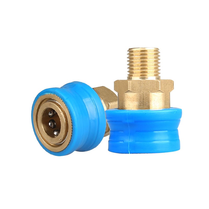 SPS Brass G1/4 Quick Coupling Kit Blue Sheath Quick Connector Pressure Washer Quick Connect Fittings 