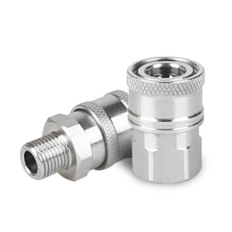 SPS Stainless Steel Fittings 1/4 Quick Connector 2 Pieces Kit Quick Coupling Quick Release Coupler