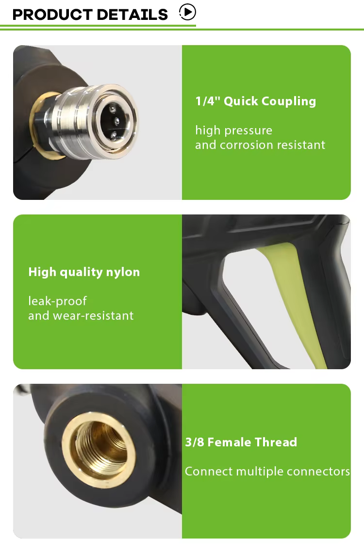 SPS 4350PSI 300bar High Quality Pressure Washer Gun Easy Lock Water Spray Short Trigger Gun for Car Washer Machine supplier