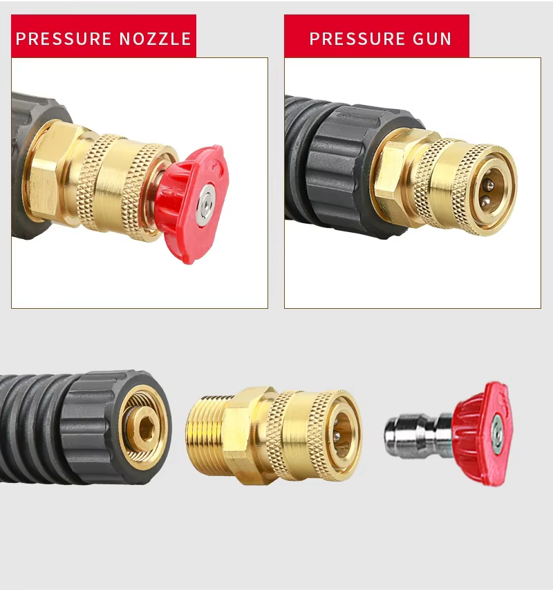 SPS High Pressure Washer Fittings Brass Copper 1/4 Inch Quick Release M22 Connector factory
