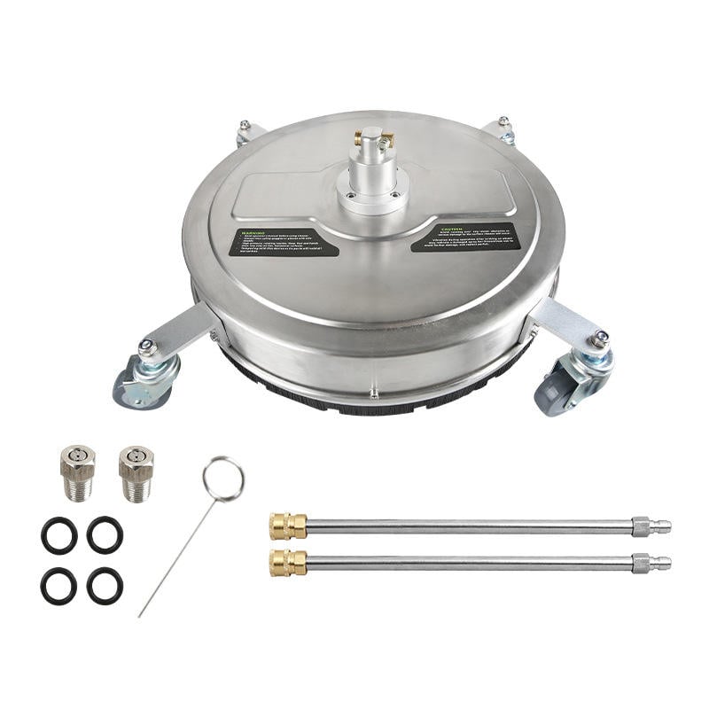 SPS 4000PSI 20 Inch Stainless Steel Rotary Pressure Washer Flat Surface Cleaner With 2 Extension Wands Set