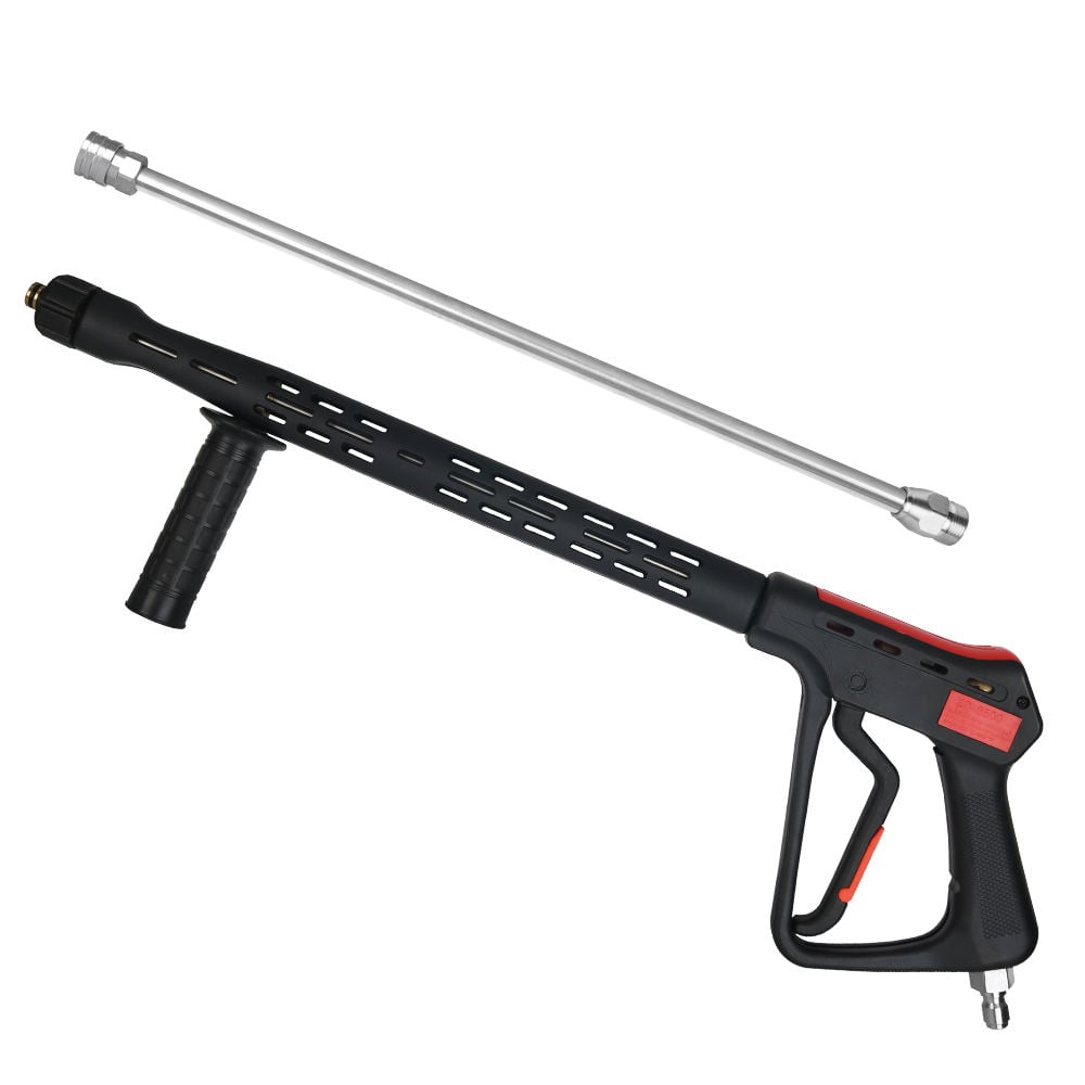 Universal High Pressure Washer Gun 350Bar 5000PSI 60L/M Big Flow Rate Car Washing Gun with Extension Wand 1/4 Quick Connector
