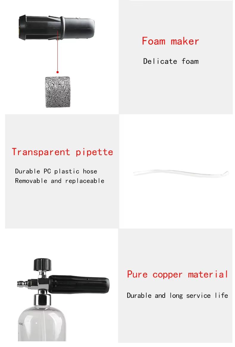 SPS 5000 PSI 1L Transparent Snow Foam Lance Car Wash Snow Shampoo Foam Cannon Foam Nozzle factory