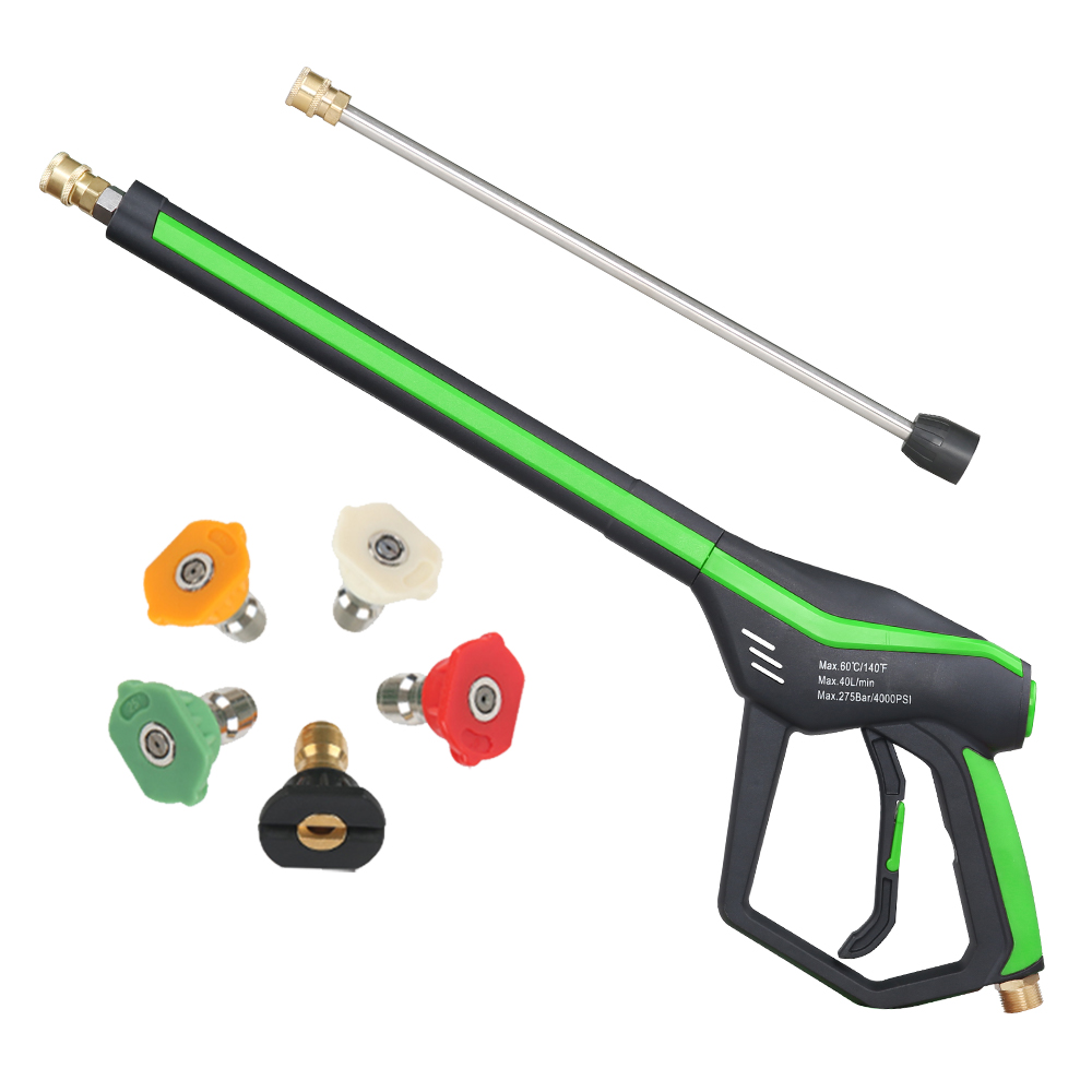 SPS 4000 PSI 40L/Min High Pressure Copper Washer Gun Set With Extension Wand 3 Section Stainless Steel Spray Water Gun for Car Wash Wholesale Chinese Supplier OEM & Custom Available