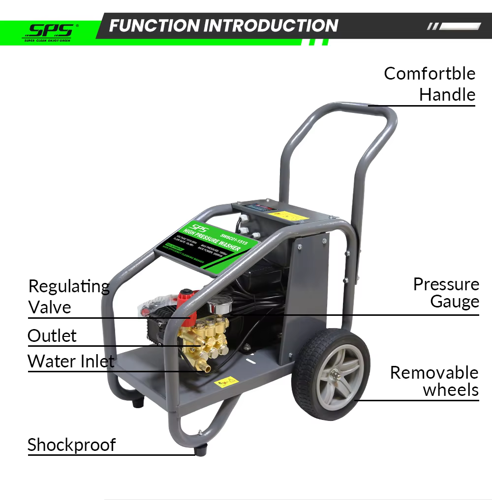 220V 3KW 1600PSI 15LPM Portable Commercial Car Washing Machine Commercial High Pressure Water Car Washer manufacture