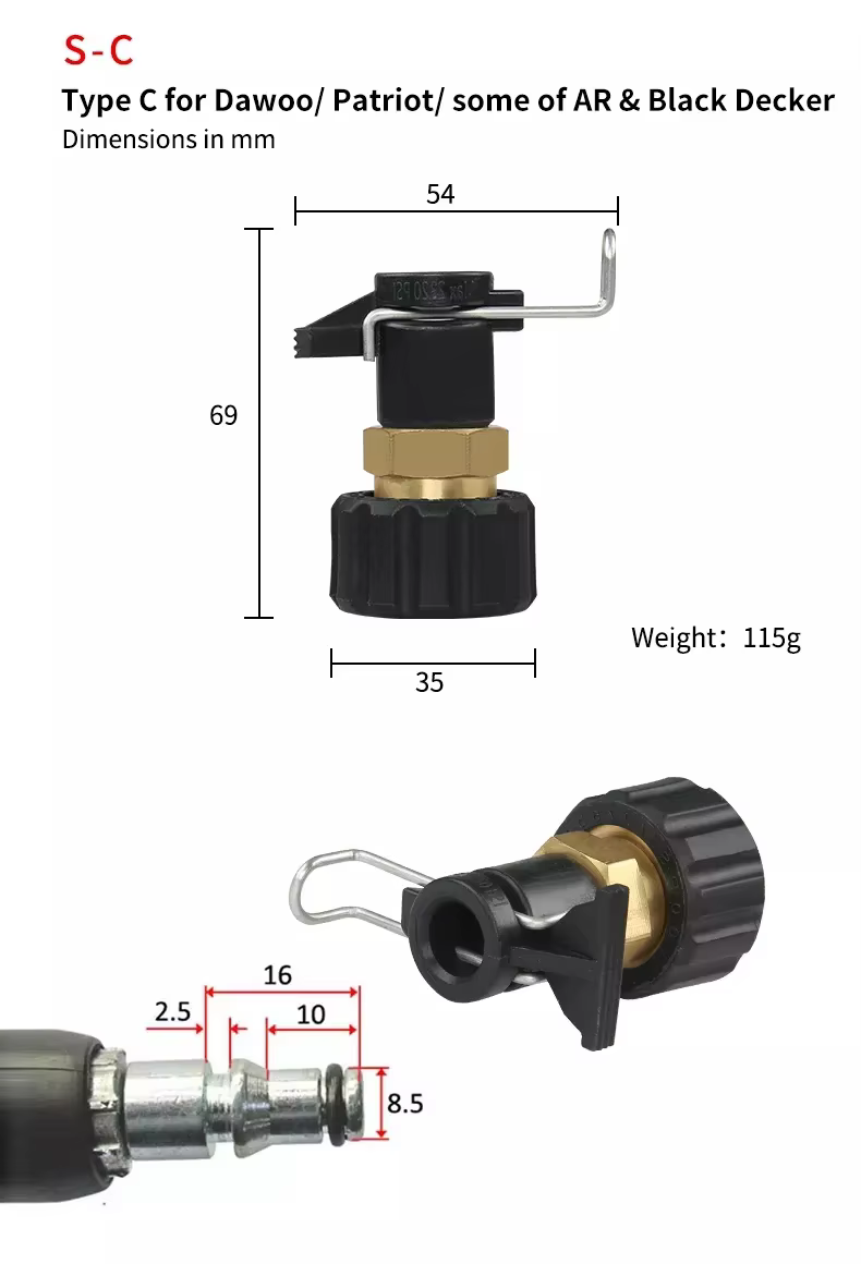 SPS High Pressure Foam Gun Adapter for Bosch Karche Series for Car Cleaning and Fittings Pressure Water Hose Adapter details