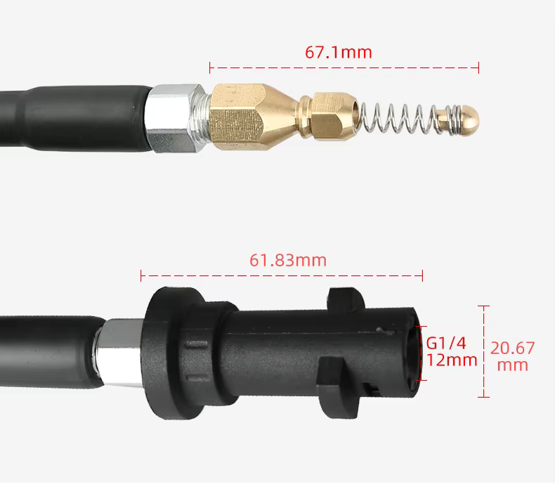 SPS 5800PSI 40 MPA 100 FT High Pressure Washer Hose Pipeline Flushing Spring Sewer Jetting Nozzle K.C. K Series details
