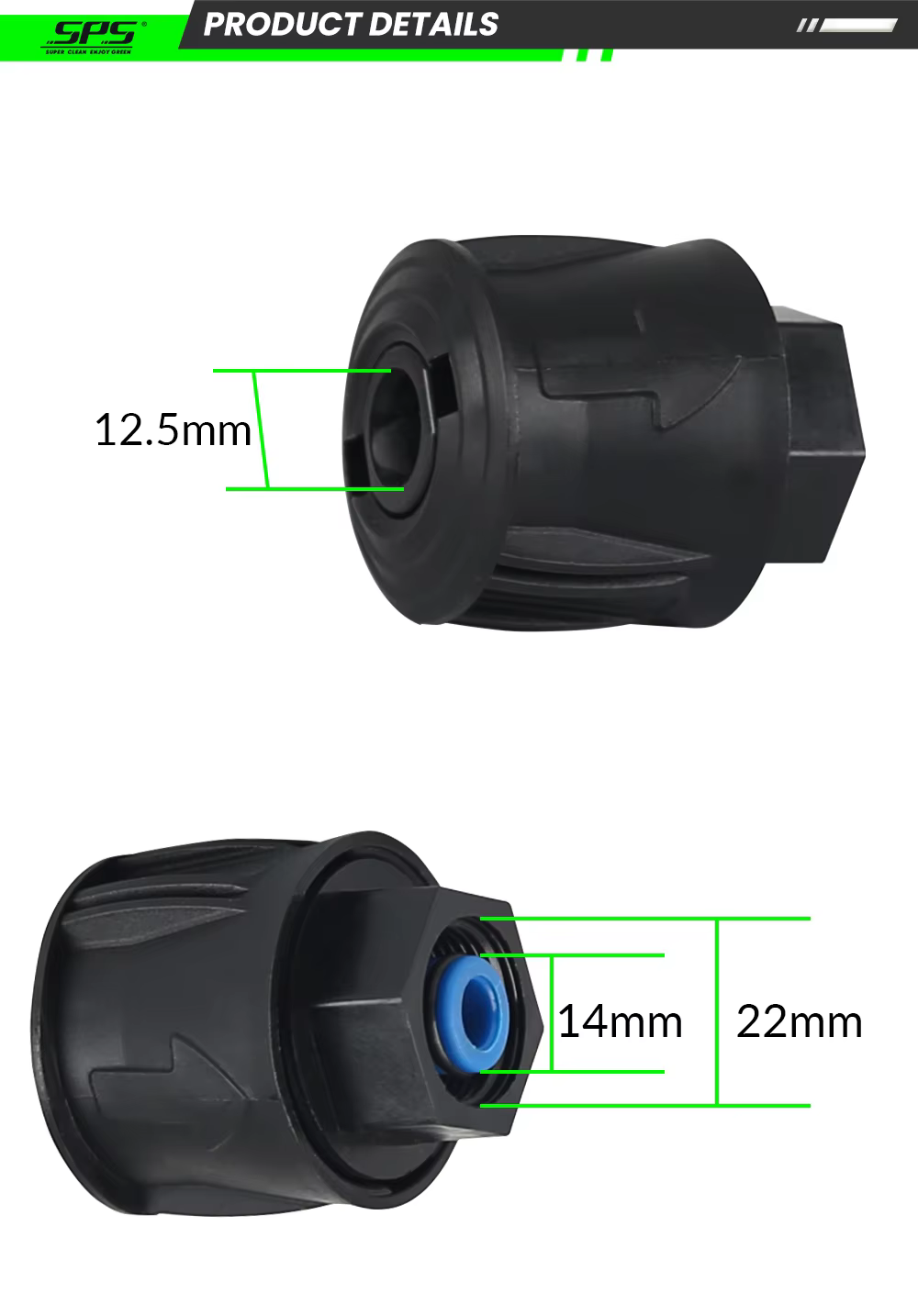 Kar K2-K7 Series Compatible 1-Piece High-Pressure M22 14mm Female Plastic High Pressure Washer Hose Connector Adapter factory