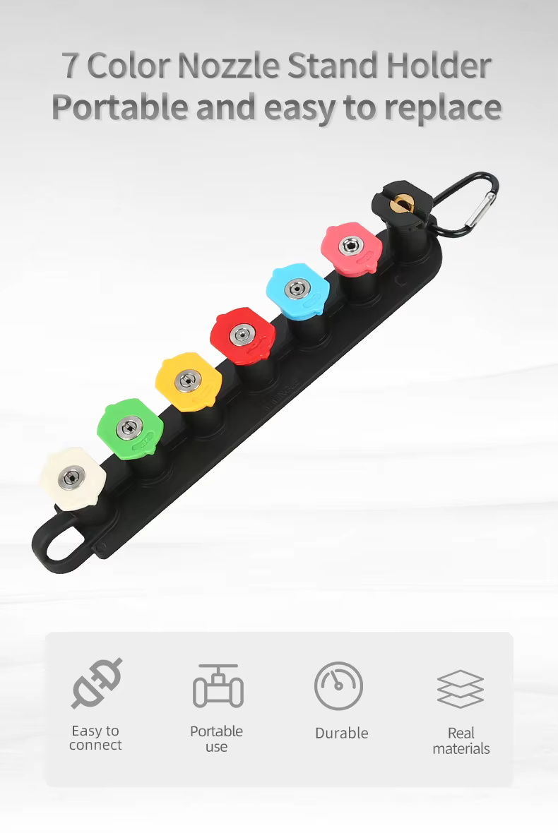 SPS 1/4" Quick Connect 7 Color Nozzle Stand Holder Long Range Nozzle Car Wash Tips Soap and Rinse Jet Stream manufacture