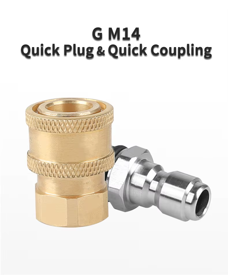 SPS G M14 Quick Plug Quick Coupling Stainless Steel Copper High Pressure Washer Car Wash Copper Fitting manufacture
