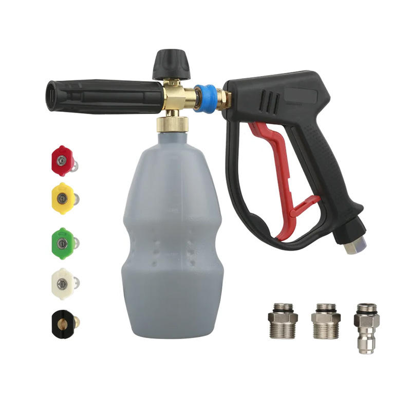 SPS 4000 PSI High Pressure Snow Foam Cannon Gun 5 Color Nozzles M22-15 Fitting Car Wash Kit